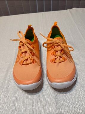 Bright Orange Lace-Up OOFOS sneakers